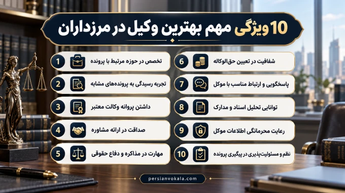 10 ویژگی مهم بهترین وکیل در مرزداران