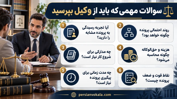 سوالات مهمی که باید از وکیل بپرسید