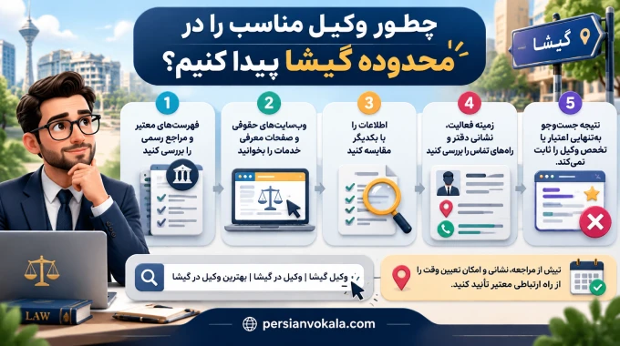 چطور وکیل مناسب را در محدوده گیشا پیدا کنیم؟